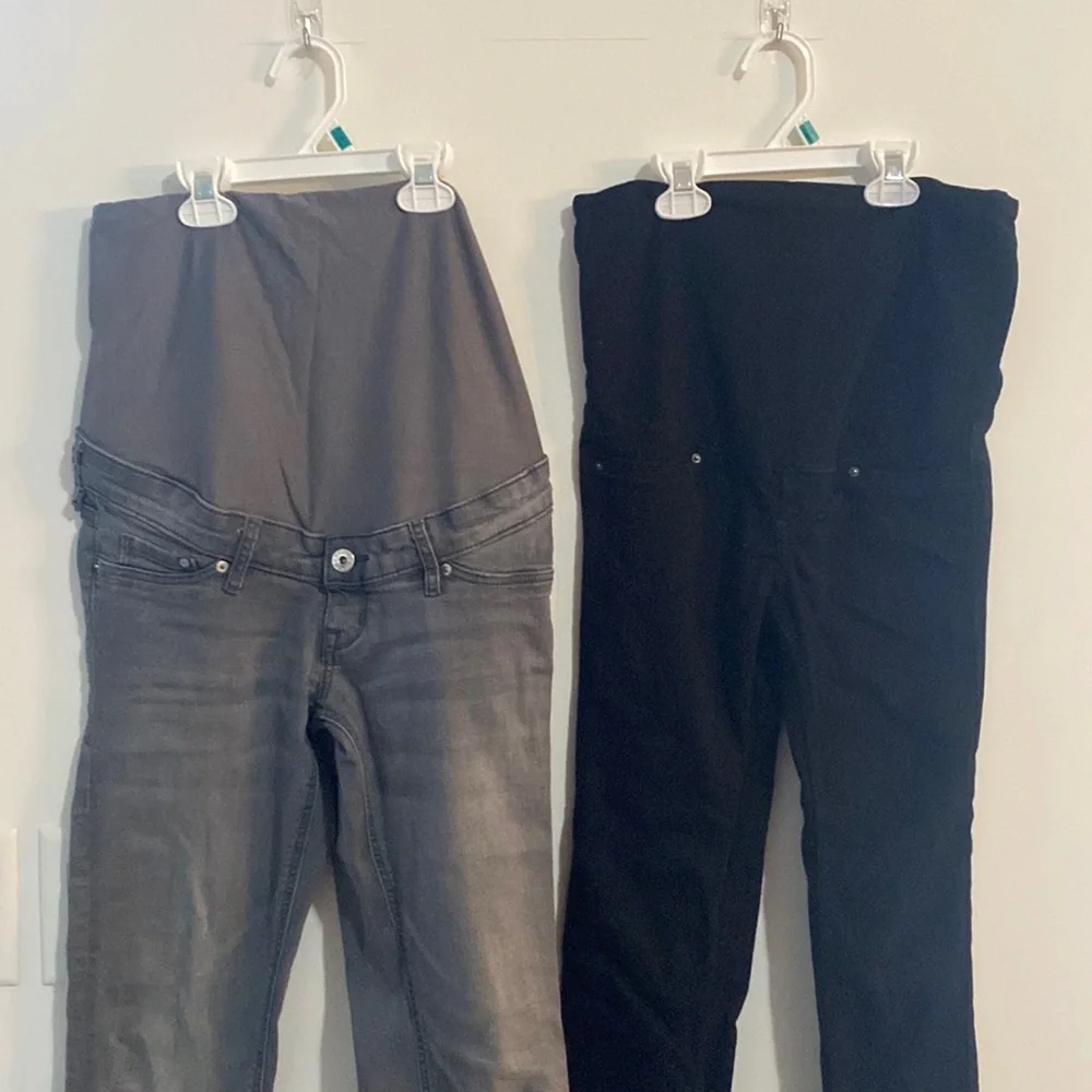 Maternity skinny jeans , black and gray. (One size 4, One size 6) - Picture 1 of 6
